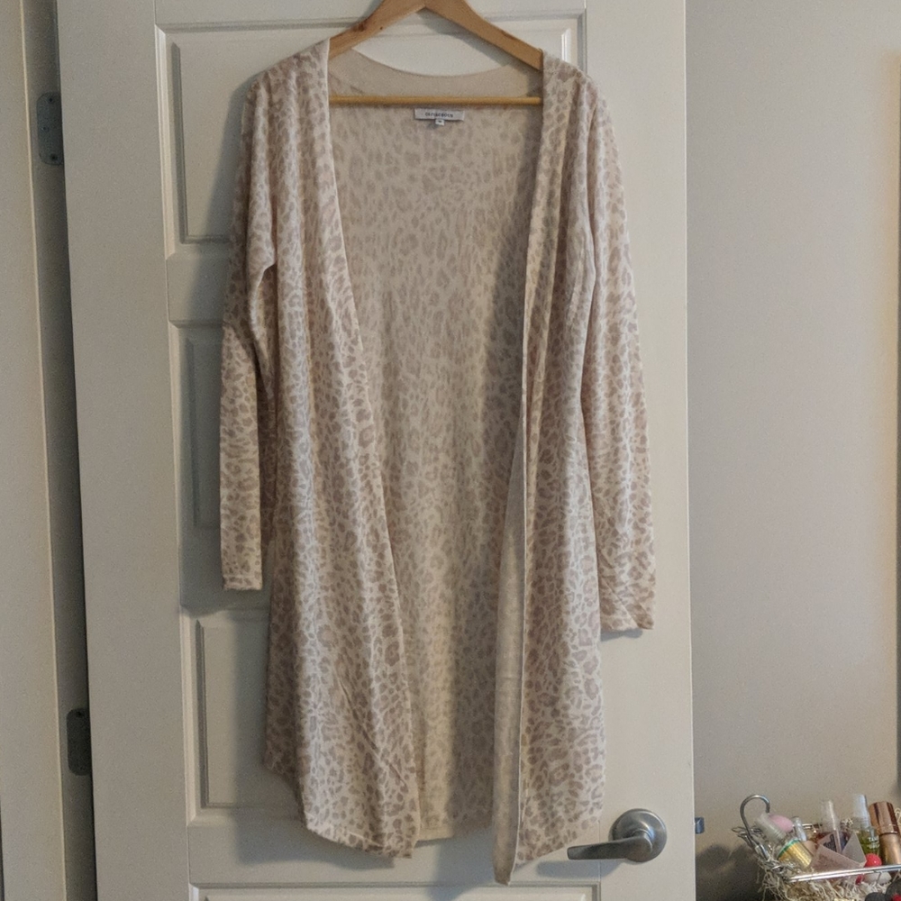 Olivaceous pink leopard cardigan
